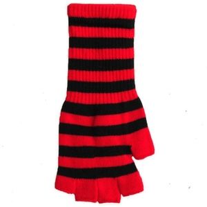 Striped Fingerless Gloves Striped Fingerless Gloves Striped Fingerlessred black